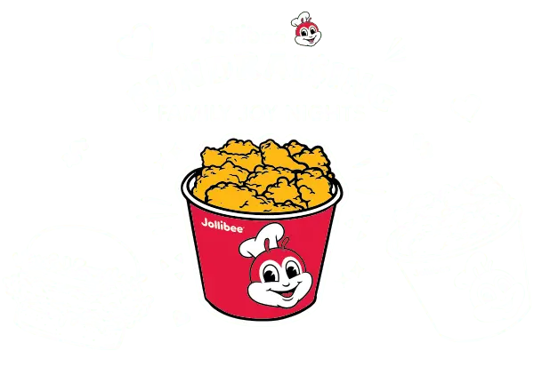 Jollibee Fundraising Family Joy Nights with a bucket of Chickenjoy